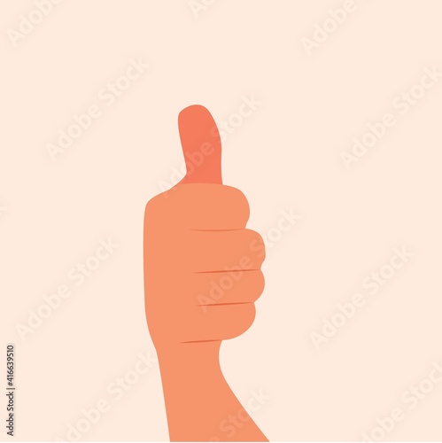 Hand Showing okay or alright. Gesture of Thumb up vector illustration. Realistic thumb up. Hand showing like, good, approval, acceptance, okay, ok, positive, hand sign OK hand sign isolated