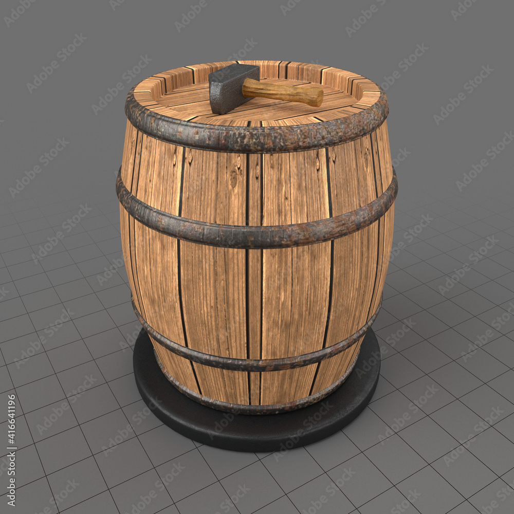 Miniature barrel Stock 3D asset | Adobe Stock