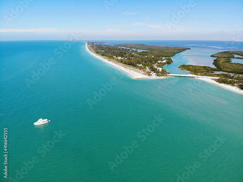 Photos Aerial view of the road bridge between Captiva Island and Sanibel Island in Lee