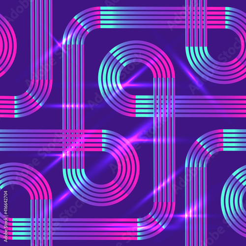 Vector seamless pattern. Regular geometric background. Stile of 80s.