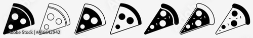 Pizza Slice Icon Italian Pizza Slice Set | Pizzas Slices Icon Delivery Vector Illustration Logo | Pepperoni Pizza Icon Isolated Pizzeria Pizza Slice Collection