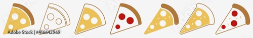 Pizza Slice Icon Italian Pizza Slice Set | Pizza Slices Icon Vector Illustration Logo | Isolated Pizza Slice Icon Pizzeria Pizza Slice Collection