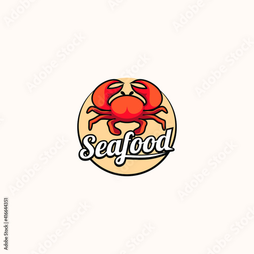 crab illustration for Seafood logo design