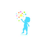 Colorful Kids Play logo vector, Children logo designs template, 
design concept, logo, logotype element for template