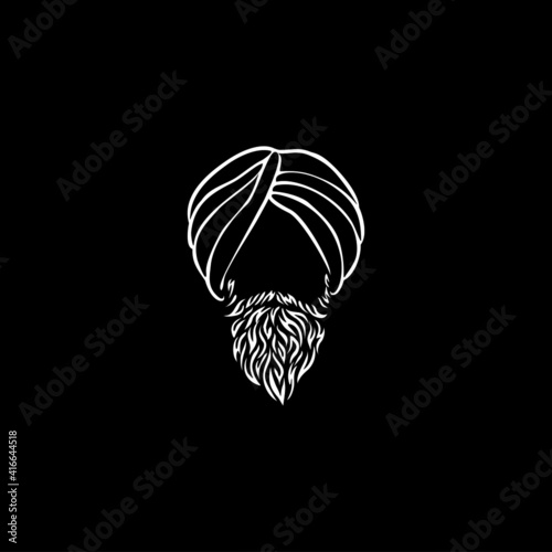 guru logo template design in outline style. Vector illustration.

A simple yet modern and iconic logo design 
displaying a Guru in the line art style.