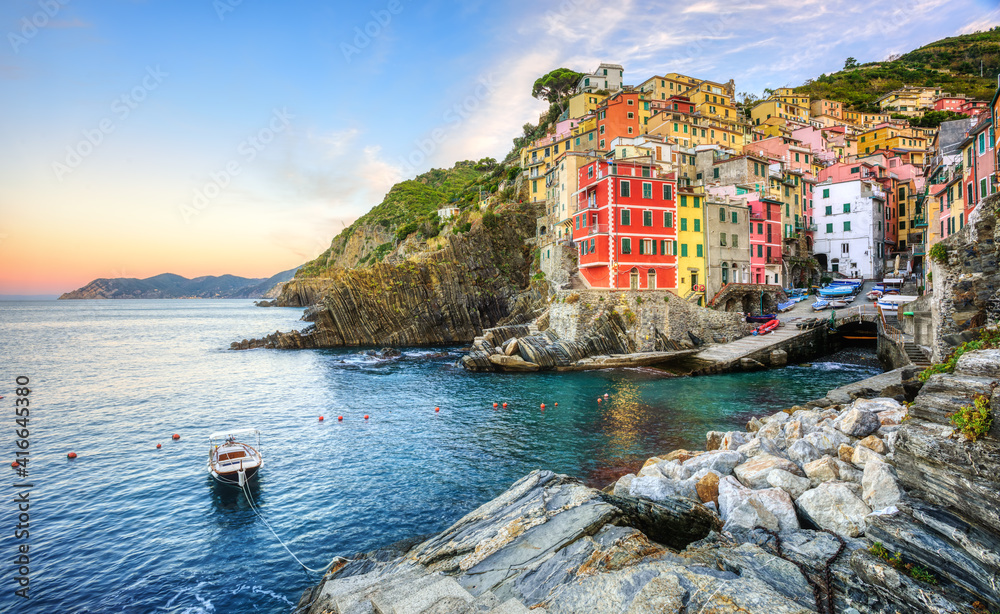 Riomaggiore village in Cinque Terre, Liguria coast, Italy