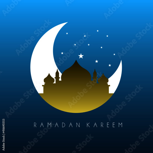 ramadan kareem with arabic text is mean muslim event template event with elegant golden moon and lantern