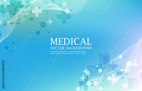 Fototapeta Naklejka Na Ścianę i Meble -  abstract medical vector blue wallpaper design