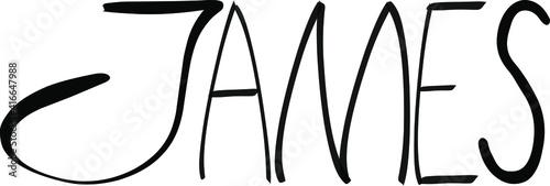 James name - handwritten calligraphy for design