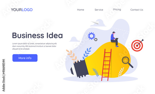 Landing page template of business idea illustration concept.