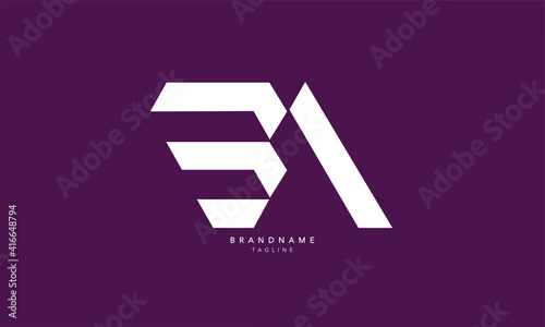 Alphabet letters Initials Monogram logo BA, AB, B and A
