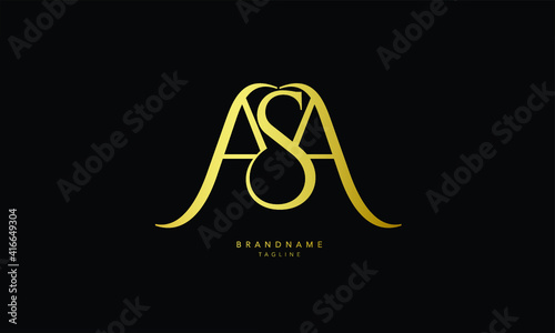 Alphabet letters Initials Monogram logo ASA, AS, SA photo