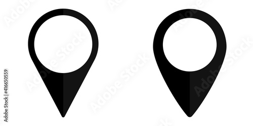 Pointer icon, flat graphic design template, symbol for map, vector illustration