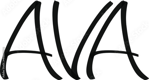 Ava name - handwritten calligraphy for design