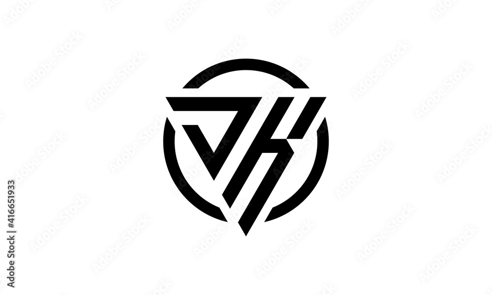 logo design inspiration for the letter DK triangle in a circle. logo designs icon logo design inspiration for the letter DK triangle in a circle. logo designs icon