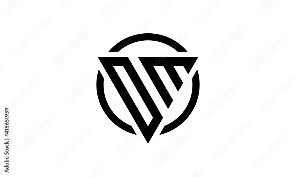 logo design inspiration for the letter DM triangle in a circle. logo designs icon logo design inspiration for the letter DM triangle in a circle. logo designs icon
