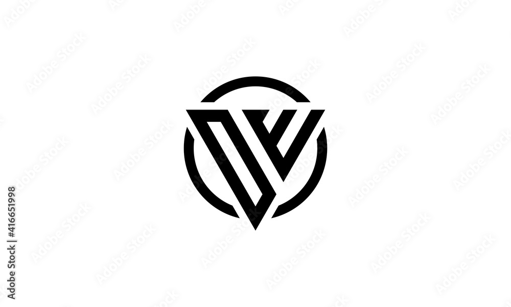 logo design inspiration for the letter DW triangle in a circle. logo designs icon logo design inspiration for the letter DW triangle in a circle. logo designs icon
