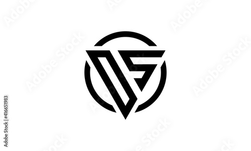 Free Download logo design inspiration for the letter DS triangle in a circle. logo designs icon - GFXLoad
