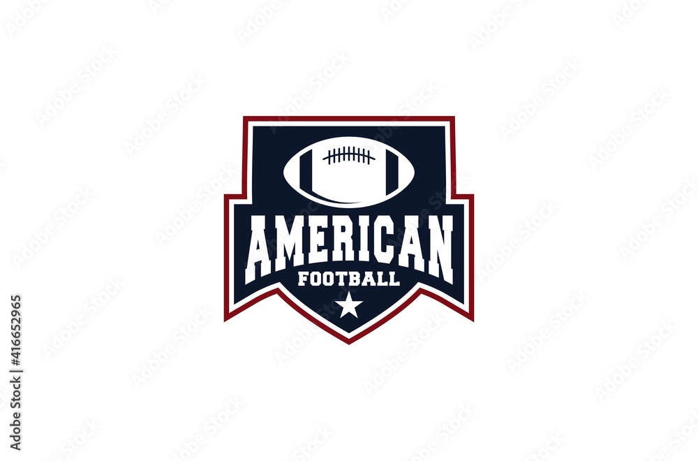 american football sports logo on white background