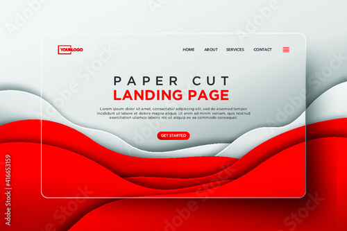 red white landing page
