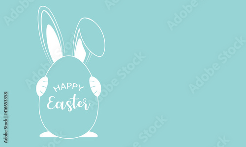 Wallpaper Mural Happy Easter greeting card with rabbit holding egg Torontodigital.ca