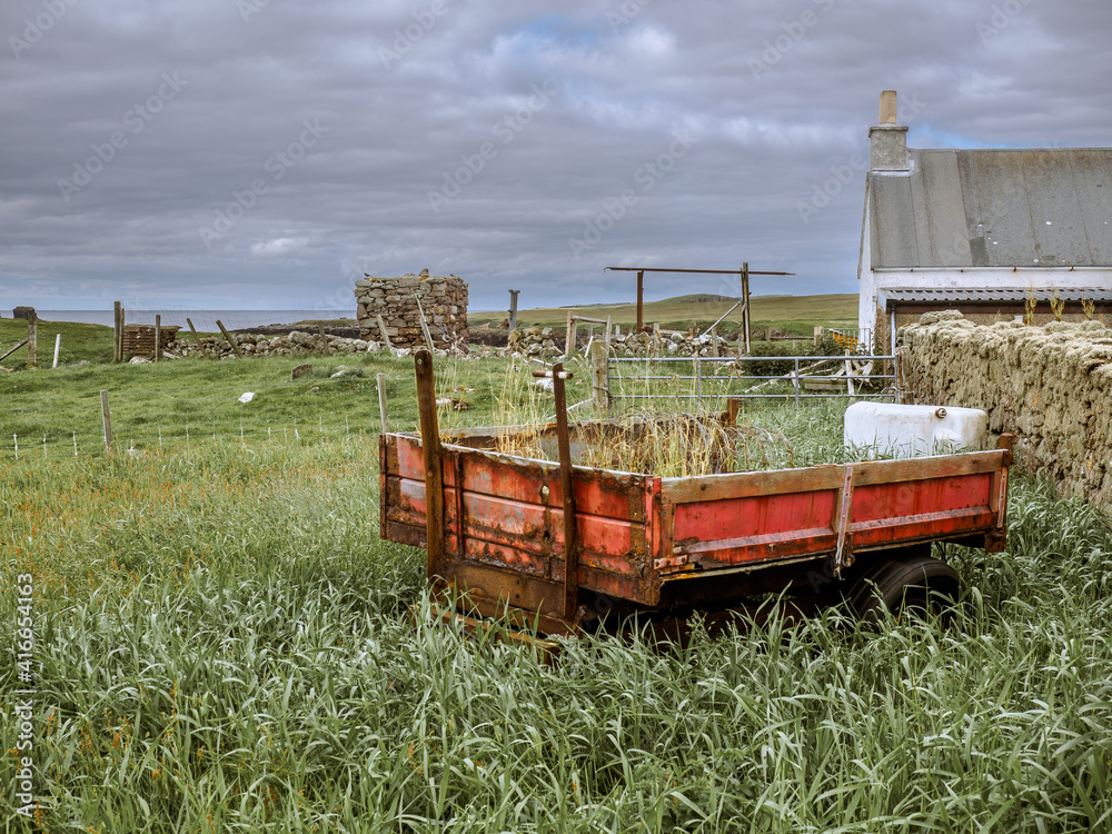 Fototapeta premium The old abandoned Shetland trailer