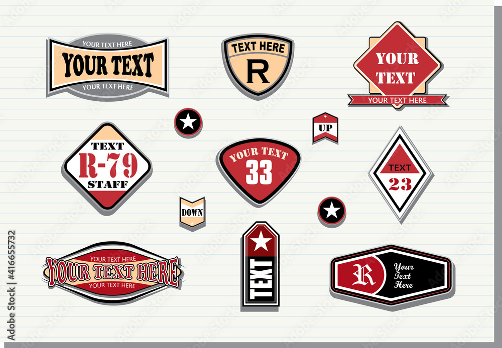  Vintage Labels set. Place your logo on shield