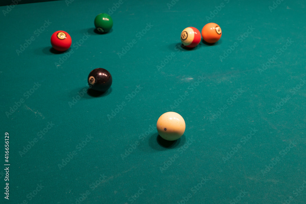 Girls play on billiards punch balls smart game sport calculation