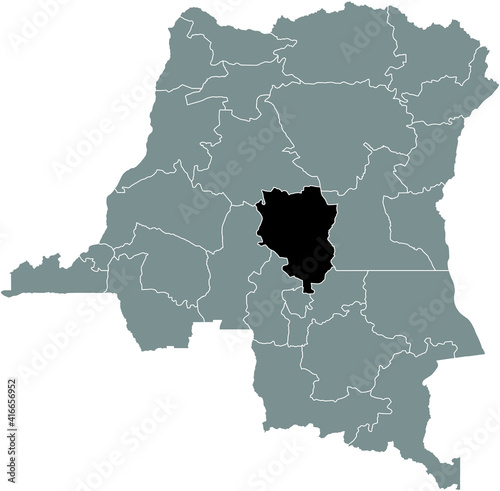 Black location map of the Congolese Sankuru province inside gray map of the Democratic Republic of the Congo photo