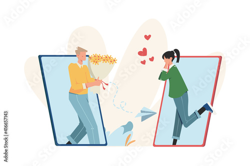 Communication via the internet social networking online dating