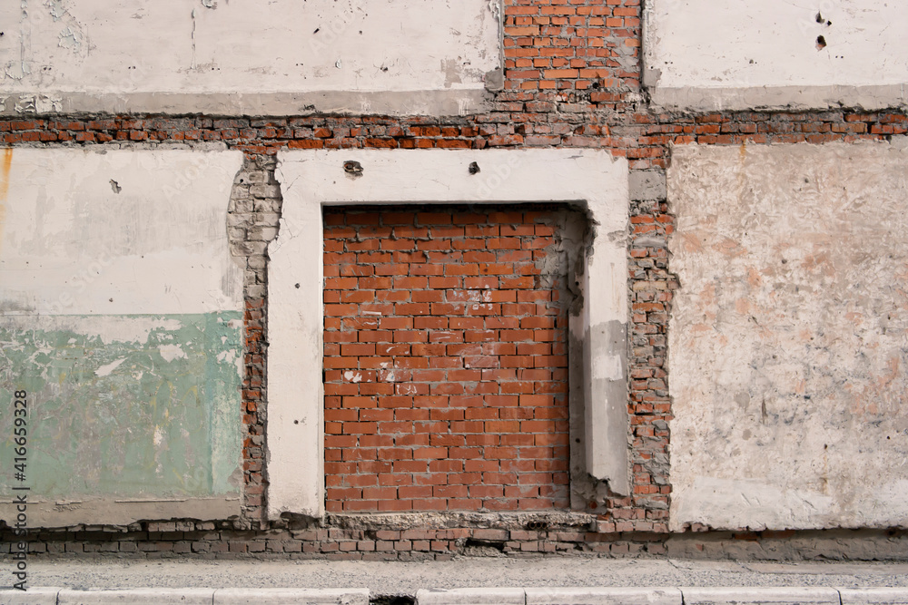 No exit. The doorway is bricked. No exit. The doorway is bricked.
