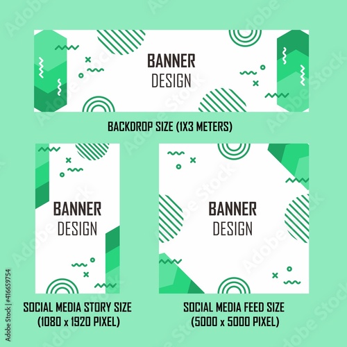 Creative green banner collection. Easy to edit with vector file. Can use for your creative content. Especially for banner background design.