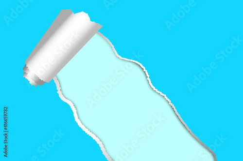 Blue torn paper, great design for any purposes. Blue background.  Isolated vector illustration. Stock image. EPS 10.