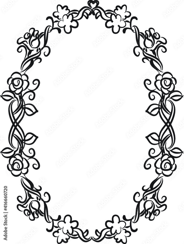 vector line flowers plant border frame background vector line flowers plant border frame background