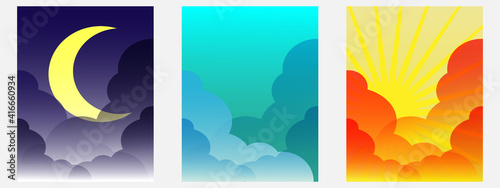 Beautiful sky cloud background night morning and day with cloudy sky