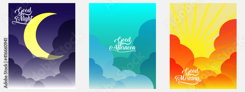 Beautiful daily greeting card sky cloud background night morning and day with cloudy sky