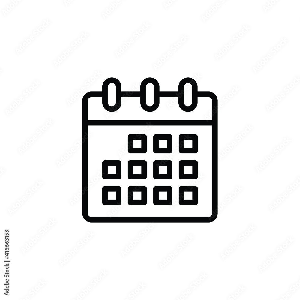 Calendar line icon. Simple outline style. Schedule, date, day, plan, symbol concept. Vector illustration isolated on white background. EPS 10. Calendar line icon. Simple outline style. Schedule, date, day, plan, symbol concept. Vector illustration isolated on white background. EPS 10.
