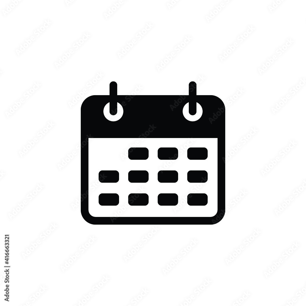 Calendar vector icon. Simple sign solid style. Schedule, date, day, plan, symbol concept. Vector illustration isolated on white background. EPS 10. Calendar vector icon. Simple sign solid style. Schedule, date, day, plan, symbol concept. Vector illustration isolated on white background. EPS 10.