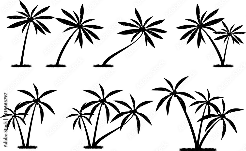 Set of palm trees