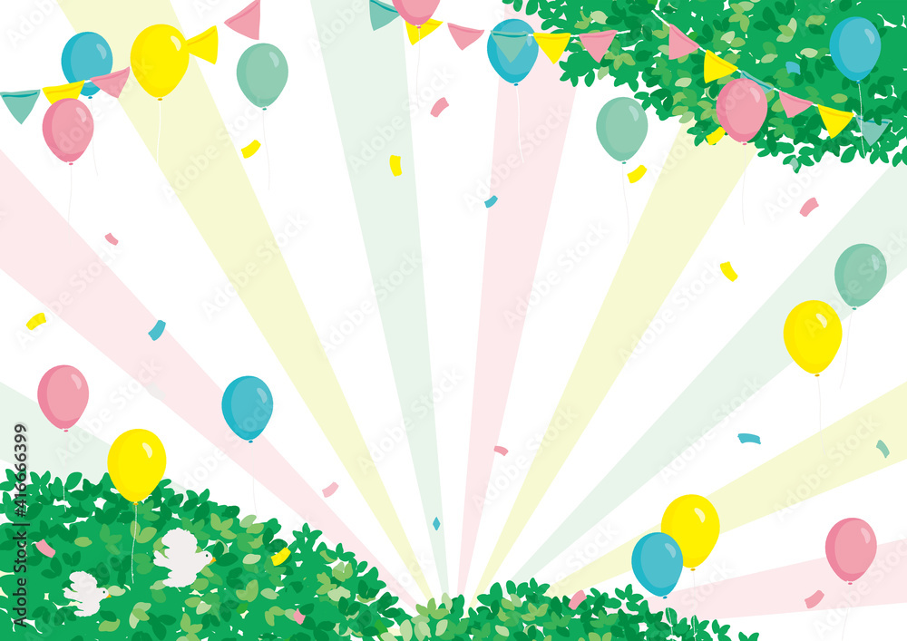 イベント背景イラスト 風船と新緑 Stock Vector Adobe Stock イベント背景イラスト 風船と新緑 Stock Vector Adobe Stock
