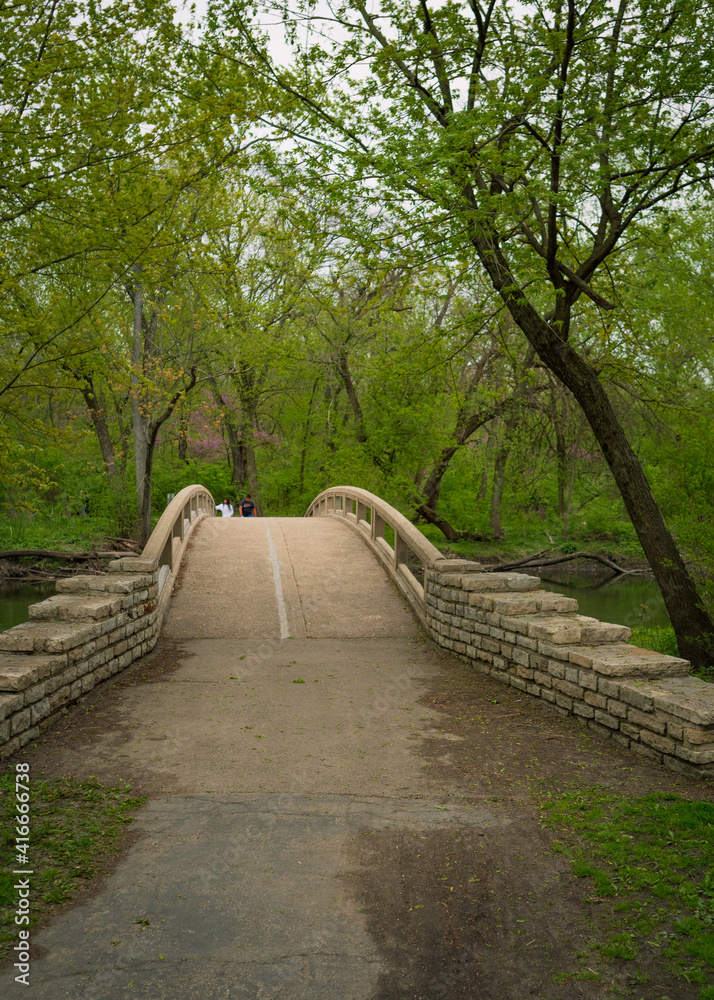 flooded bridge along bike path