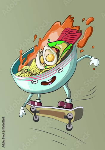 Ramen noodle soup personage