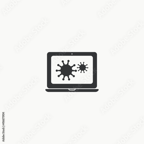 laptop virus icon graphic design vector illustration