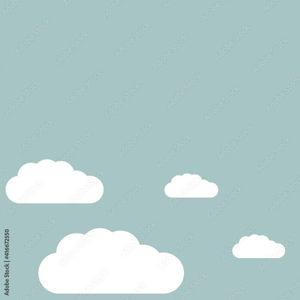 Blue sky clouds background, vector illustration