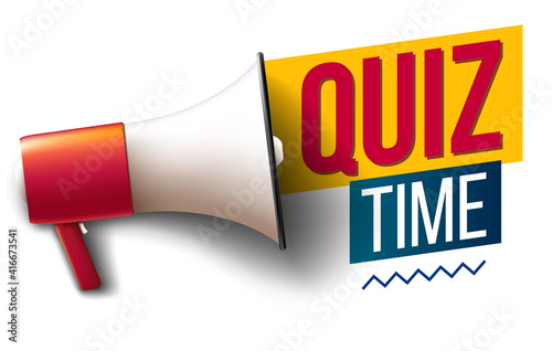 "Quiz time" banner with megaphone