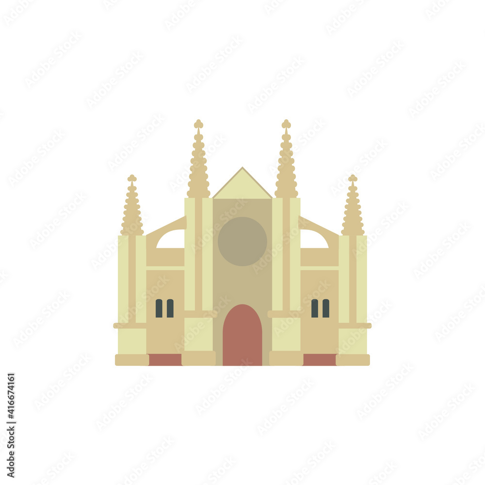 cathedral of mallorca in spain, on white background