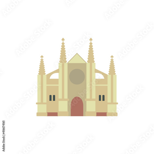 Obraz na płótnie cathedral of mallorca in spain, on white background w salonie