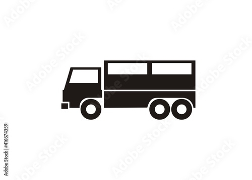 illustration of a truck in black and white.