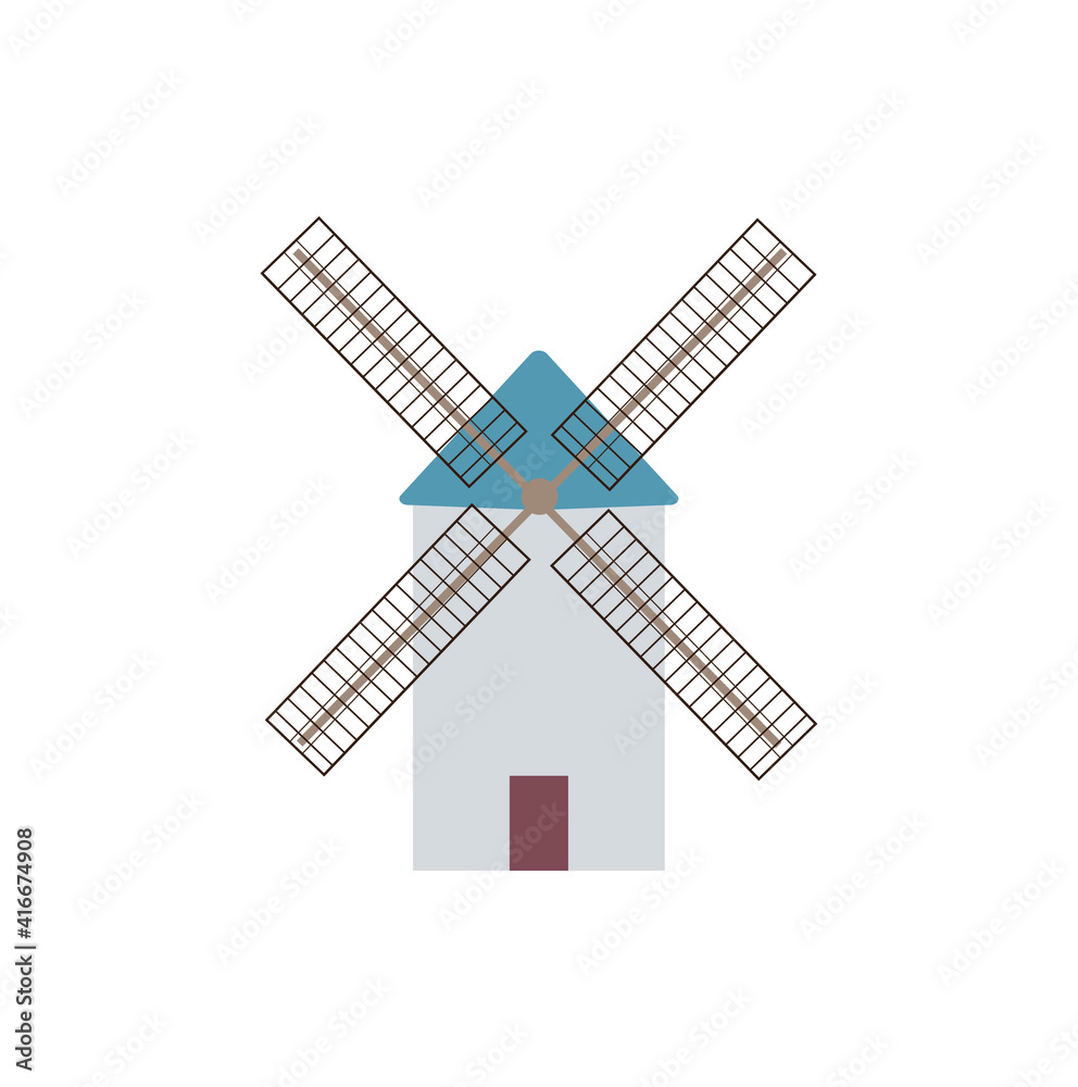 vector icon, windmill on white background