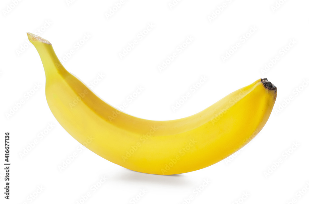 Tasty ripe banana on white background